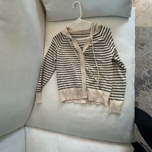 Striped Cream and Black Women's Sweater